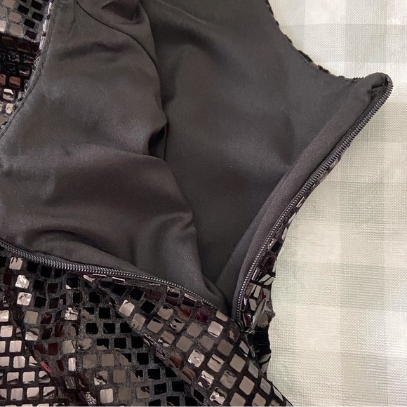 LORI Weidner design black maxi dress shinny sleeveless soirée luxury classic 8 - Picture 7 of 16